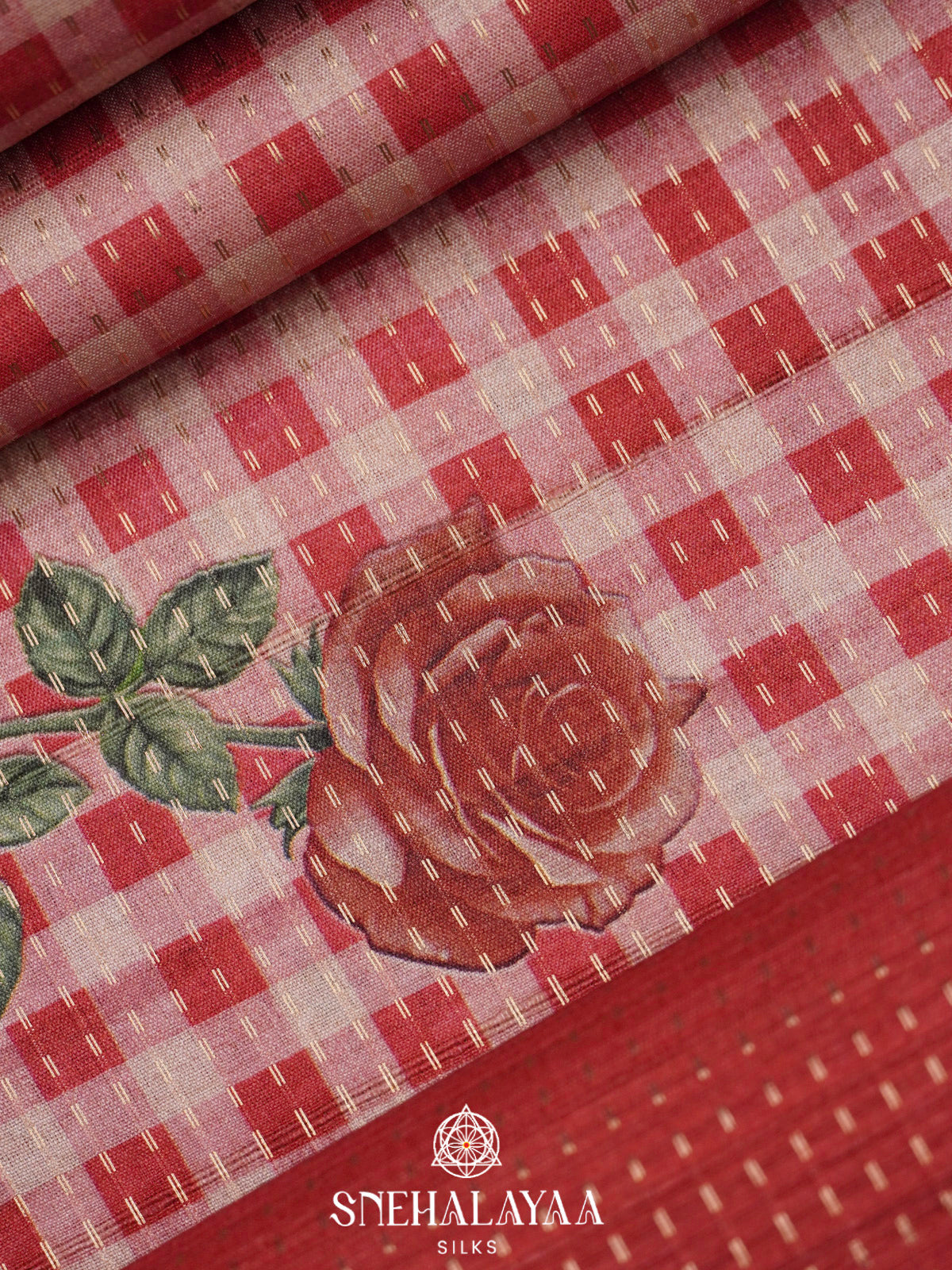 Maroon Tussar Saree