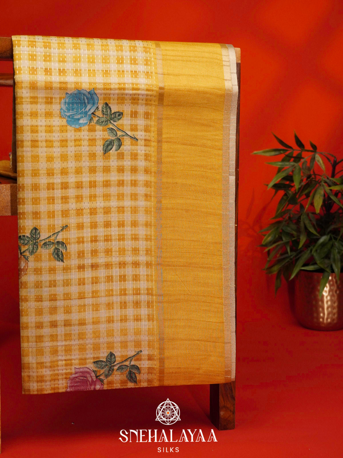 Yellow Tussar Saree