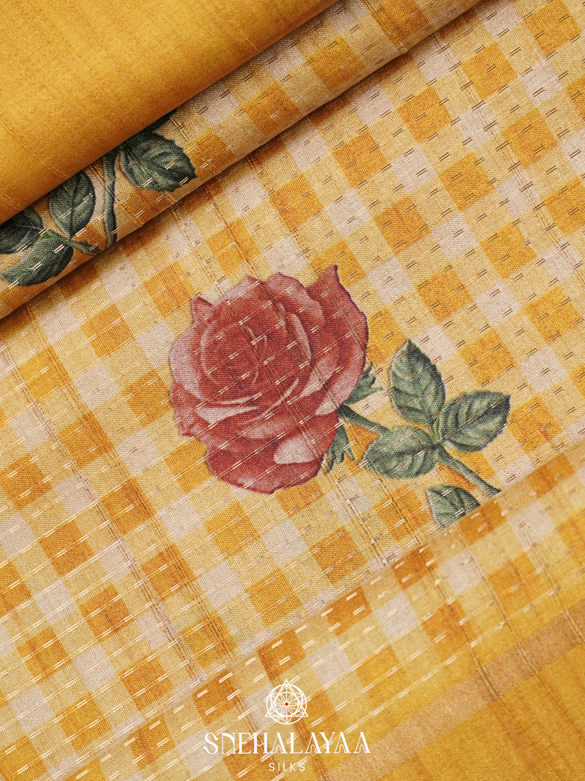 Yellow Tussar Saree