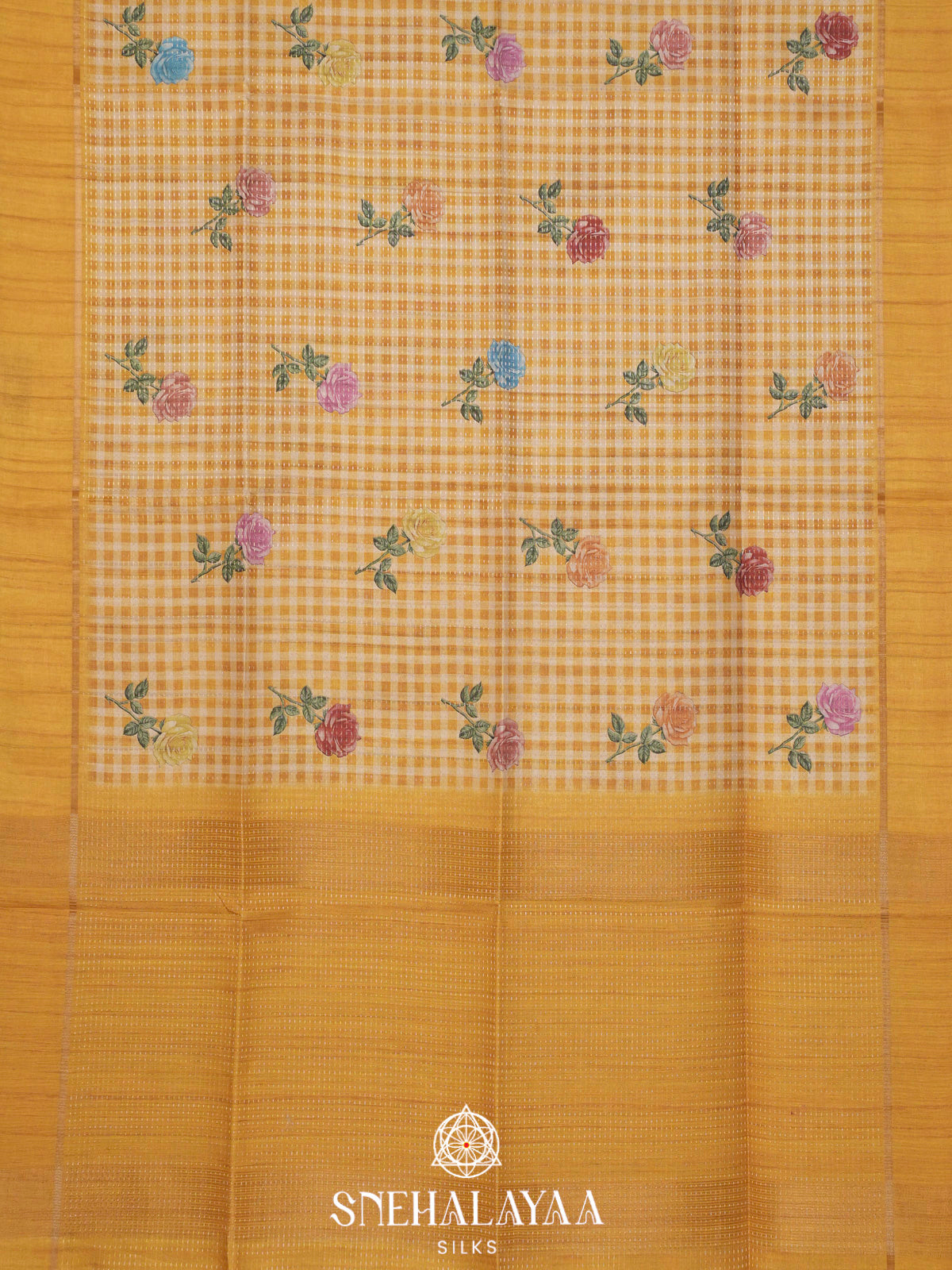 Yellow Tussar Saree