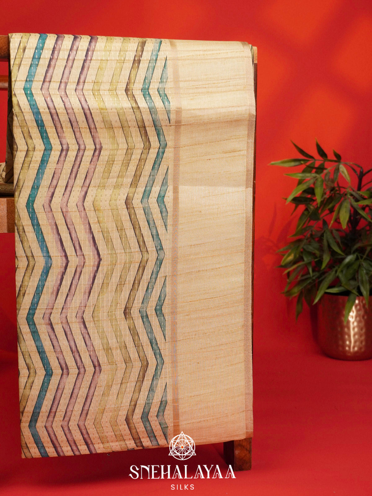 Multicolour Tussar Saree