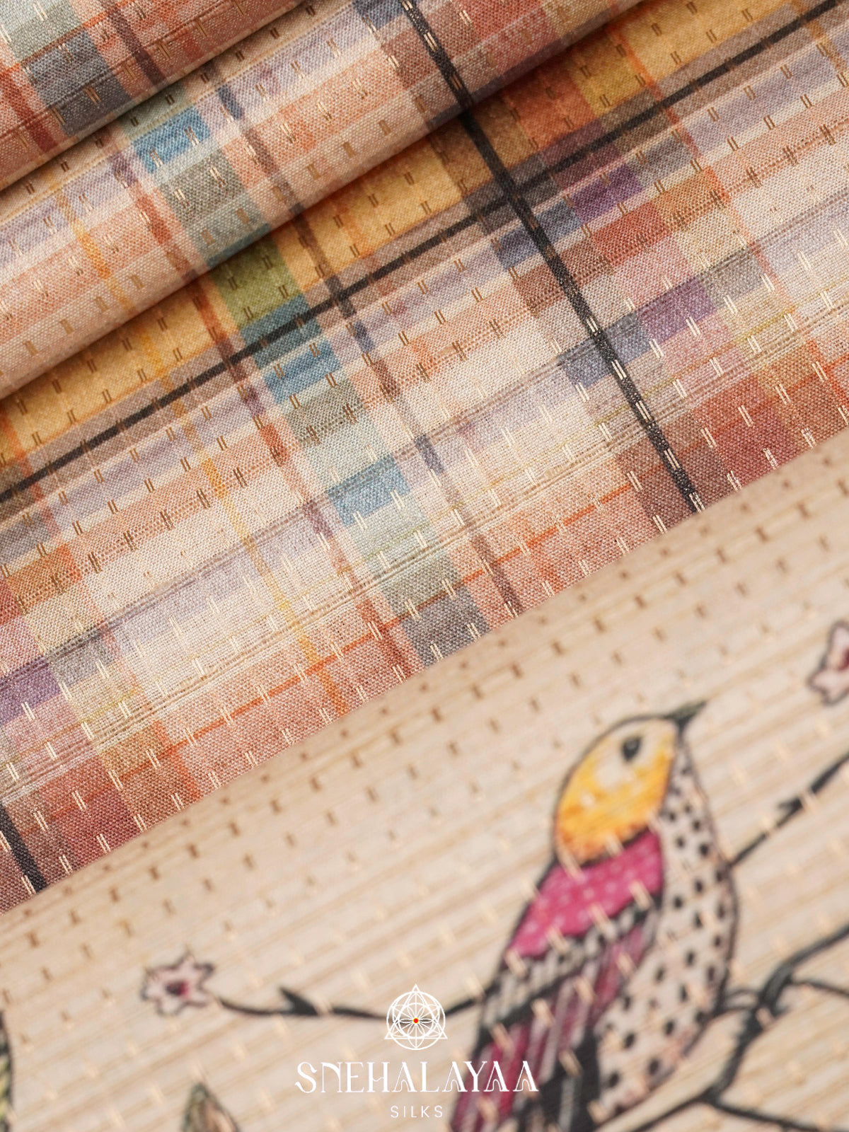 Multicolour Tussar Saree