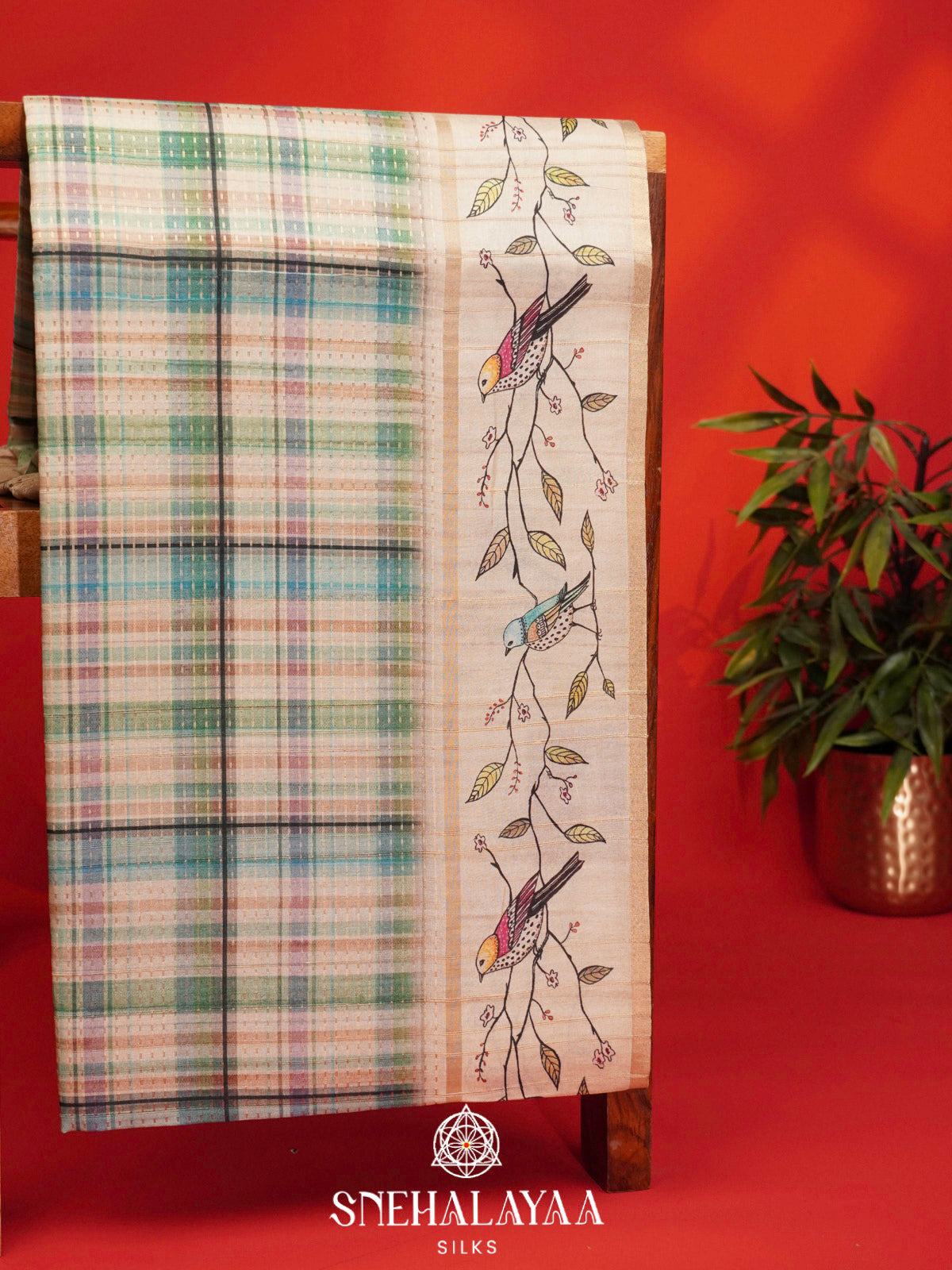 Multicolour Tussar Saree