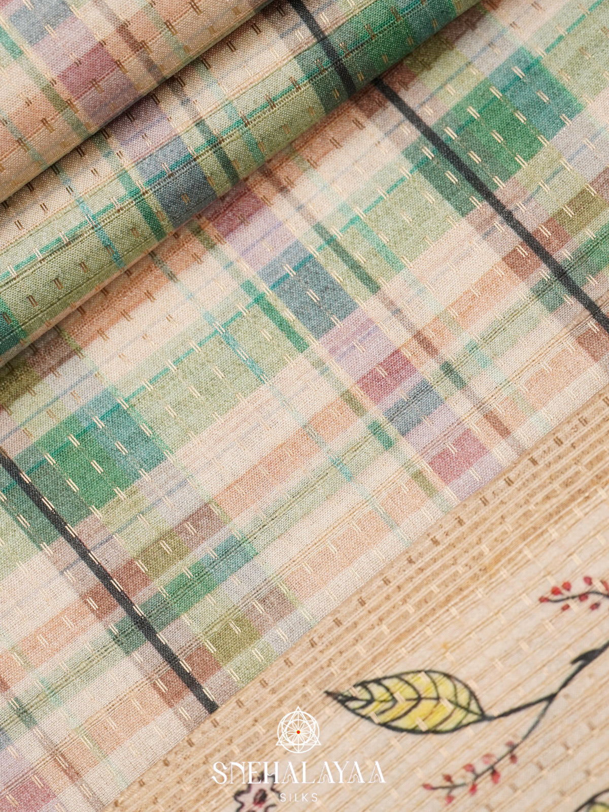Multicolour Tussar Saree
