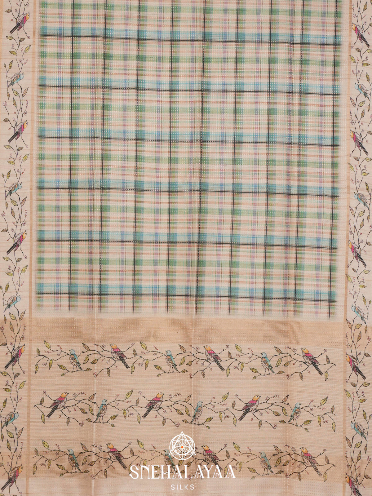 Multicolour Tussar Saree