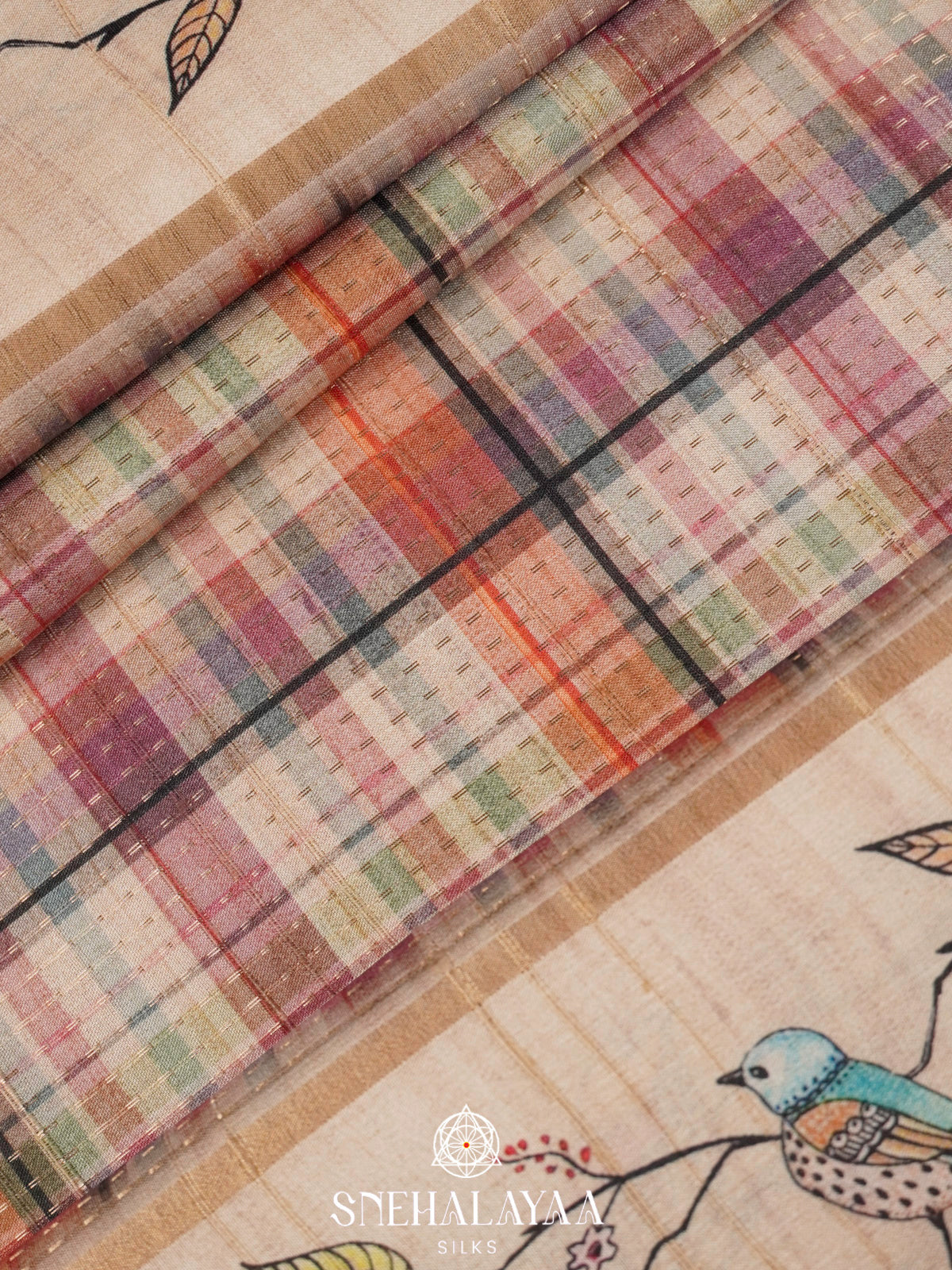Multicolour Tussar Saree