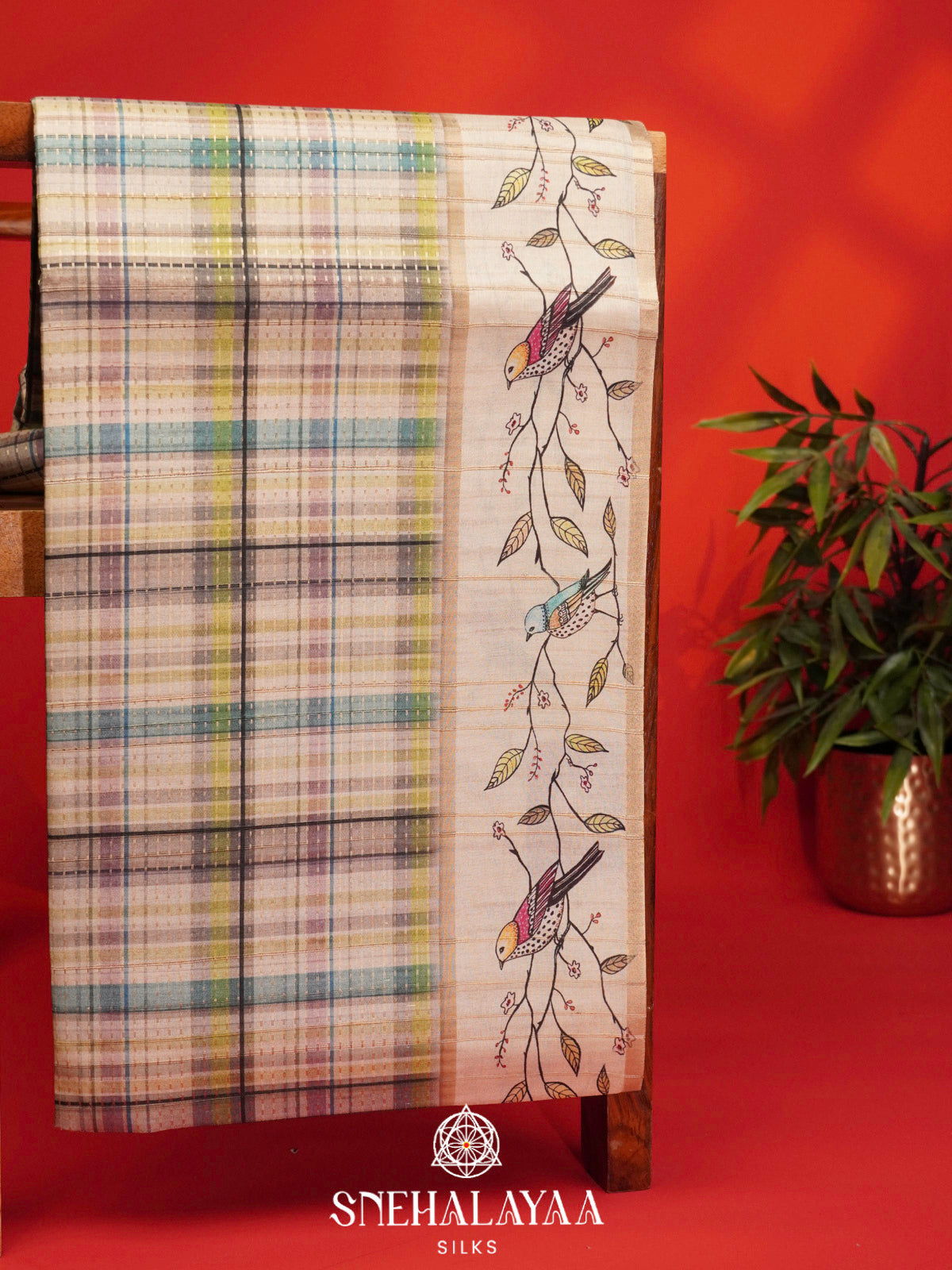 Multicolour Tussar Saree