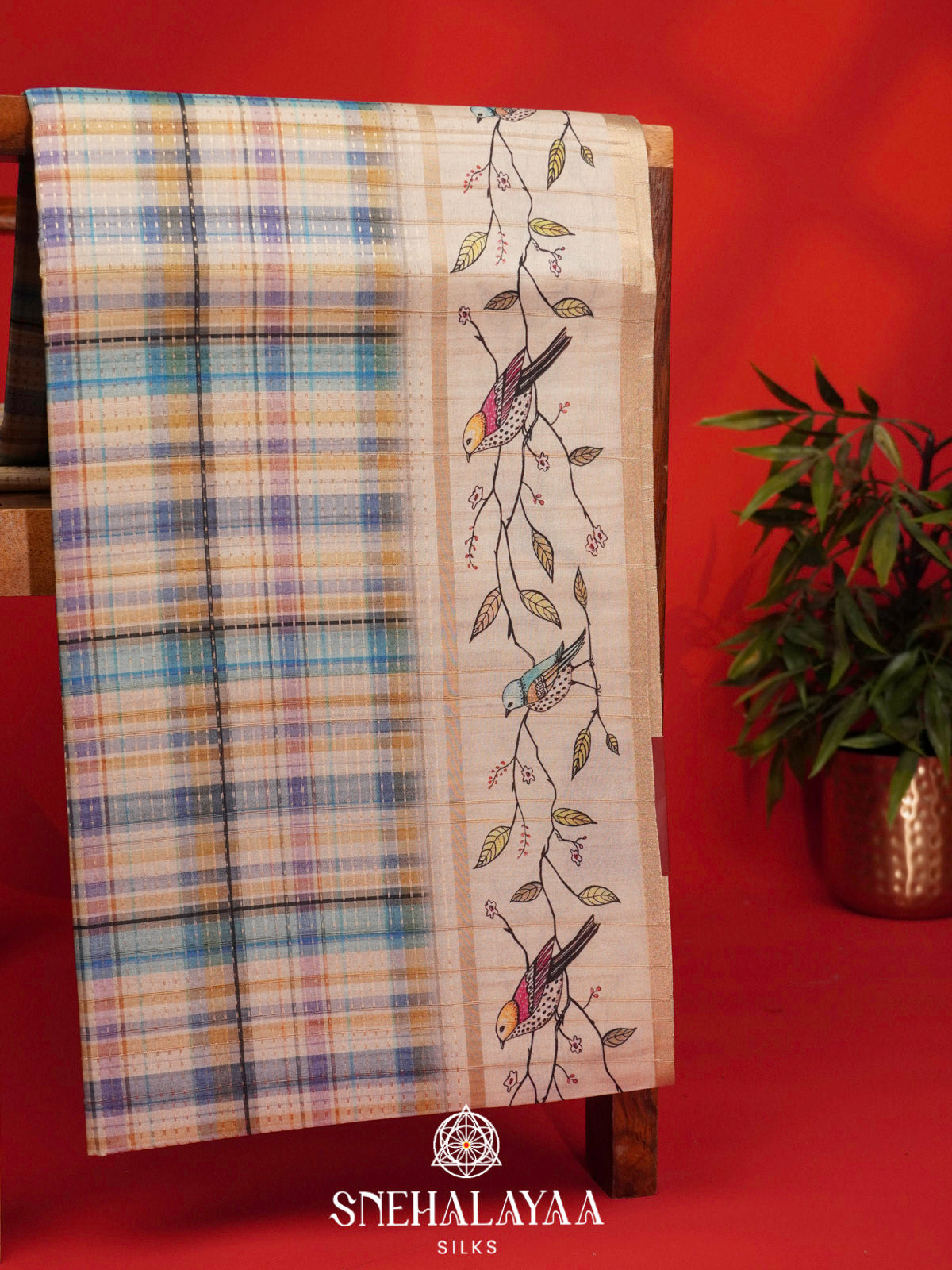 Multicolour Tussar Saree