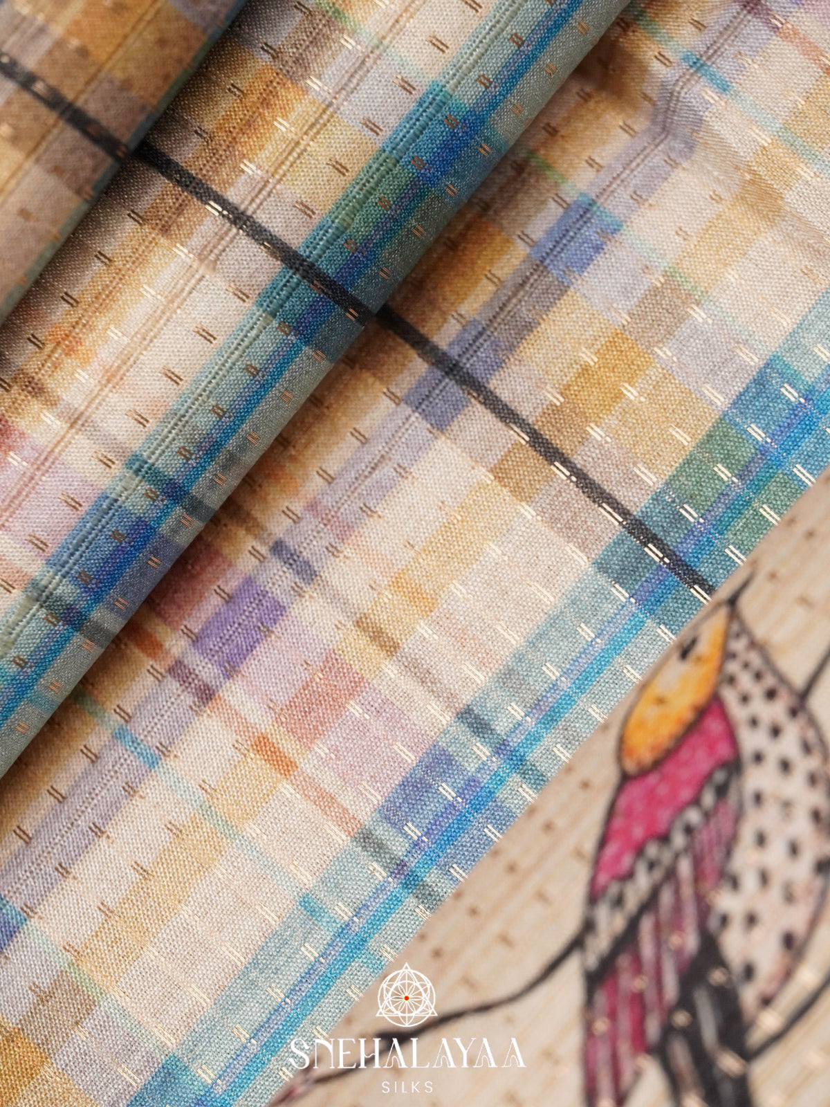 Multicolour Tussar Saree