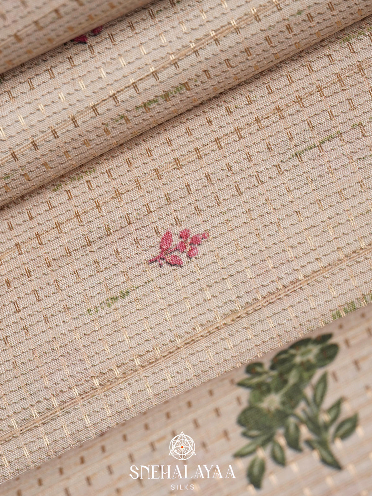 Beige Tussar Saree