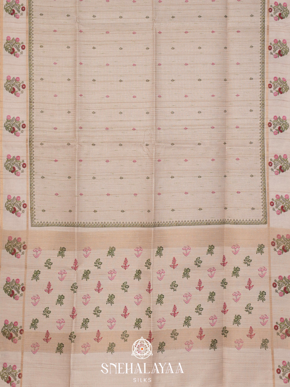Beige Tussar Saree