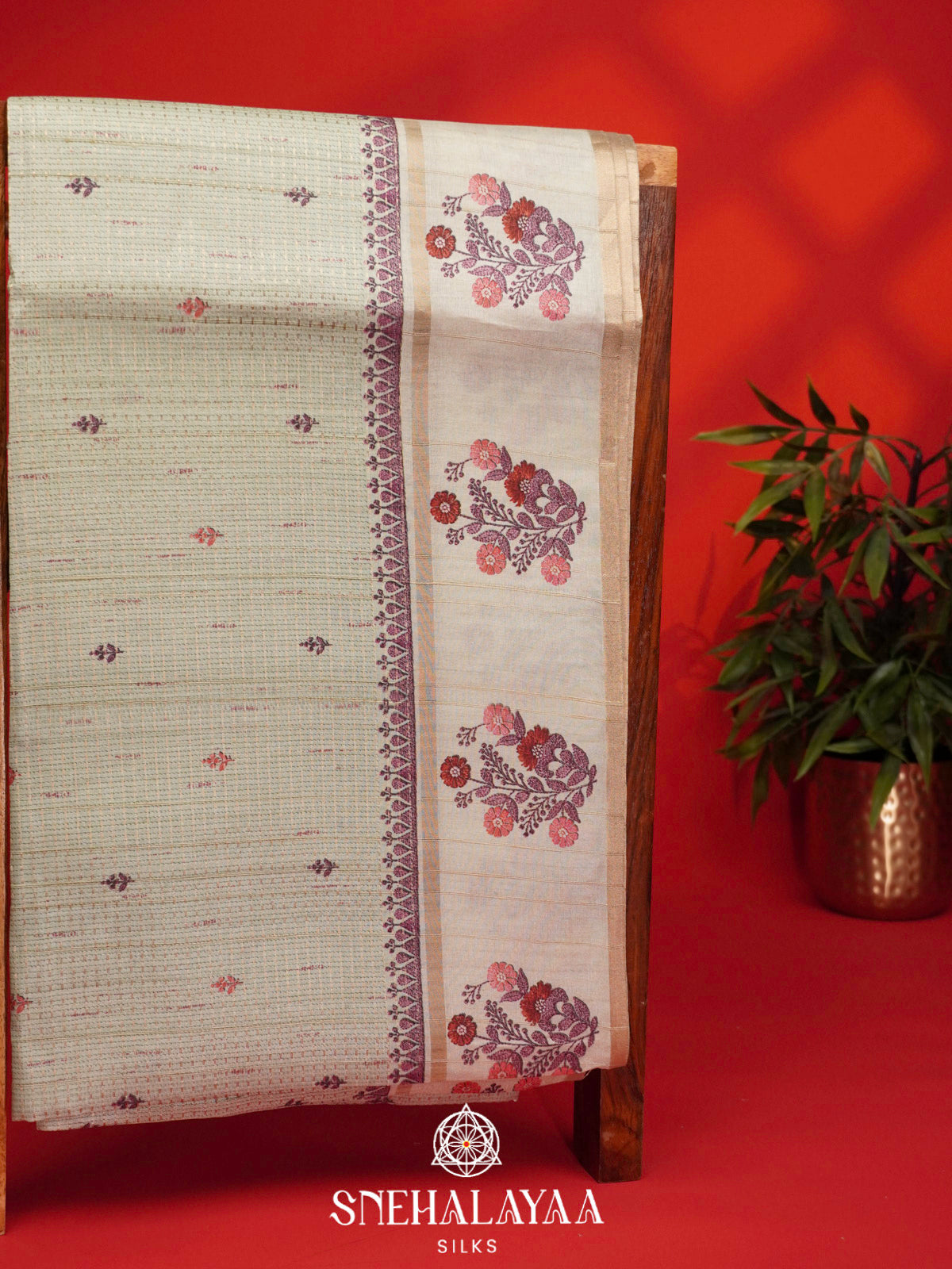 Pale Green Tussar Saree