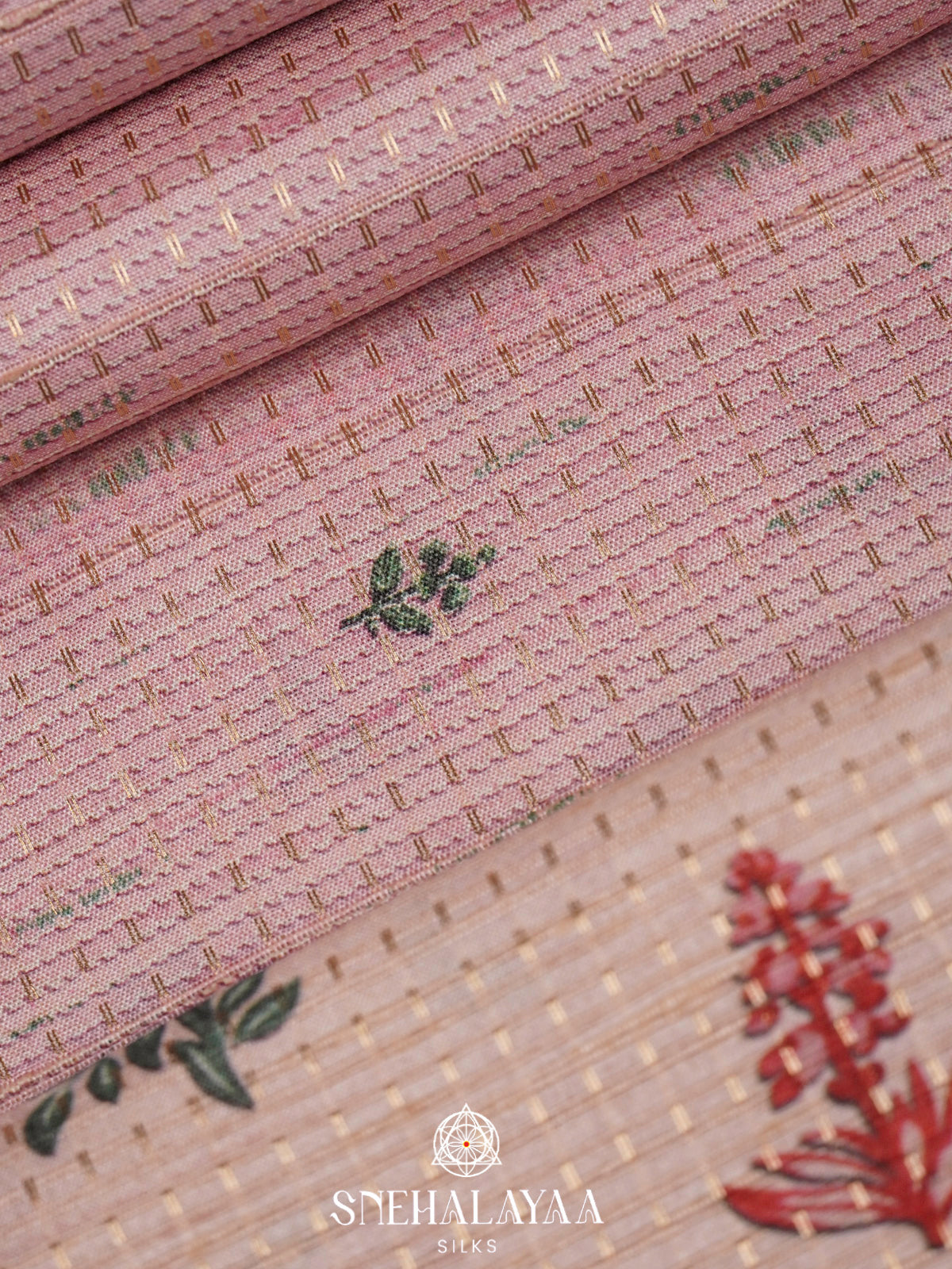 Pale Pink Tussar Saree