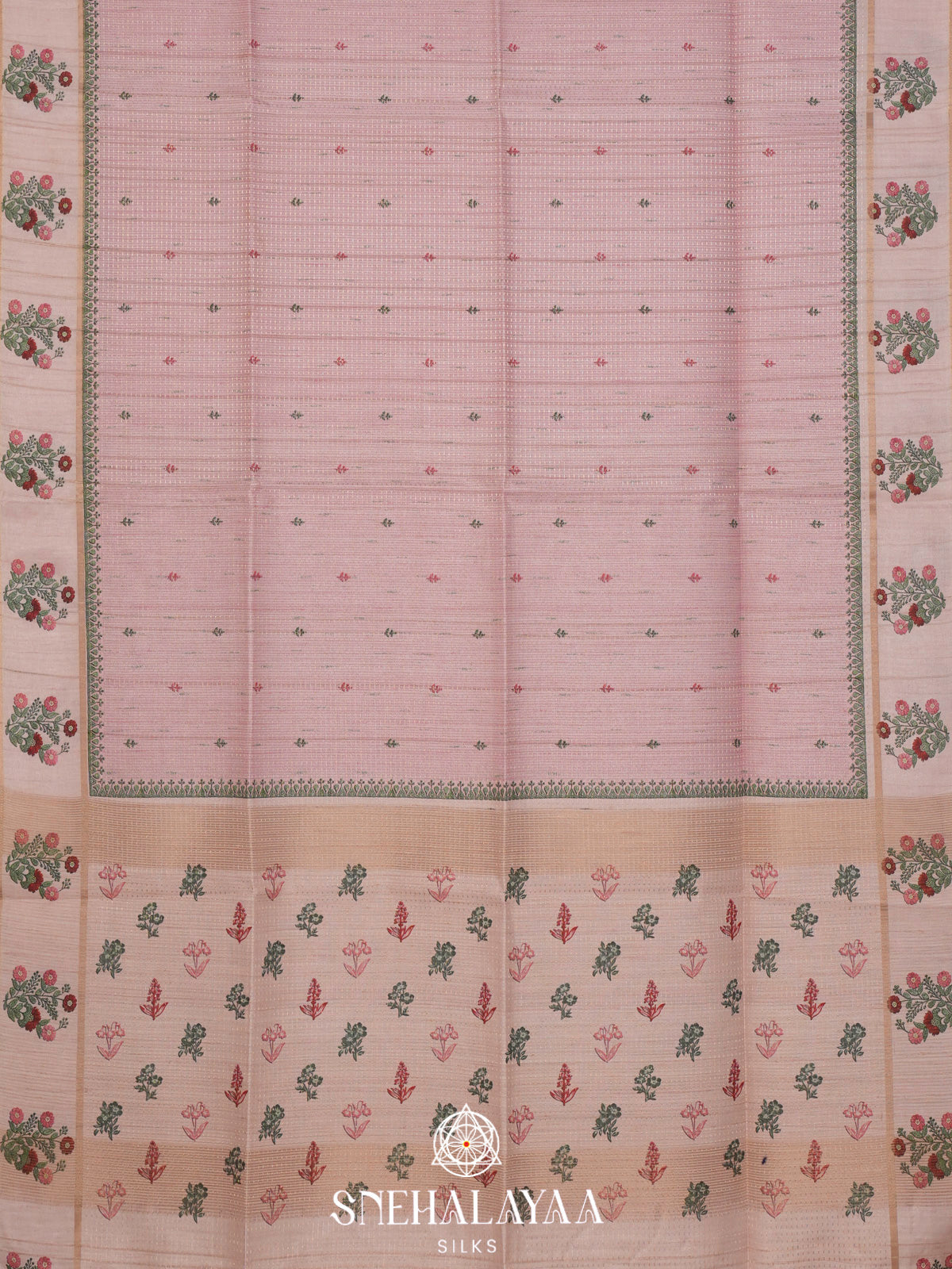Pale Pink Tussar Saree