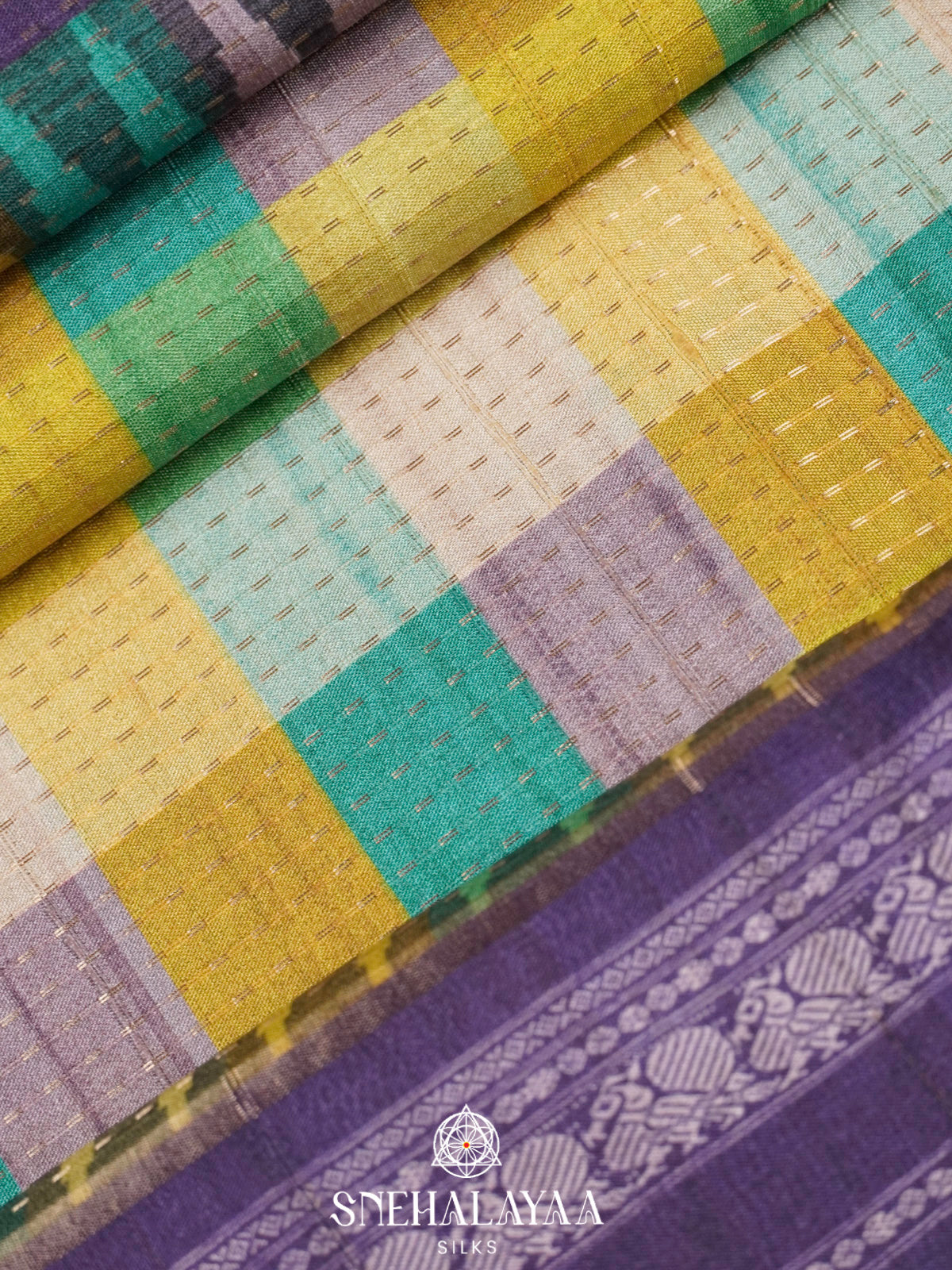 Multicolour Tussar Saree