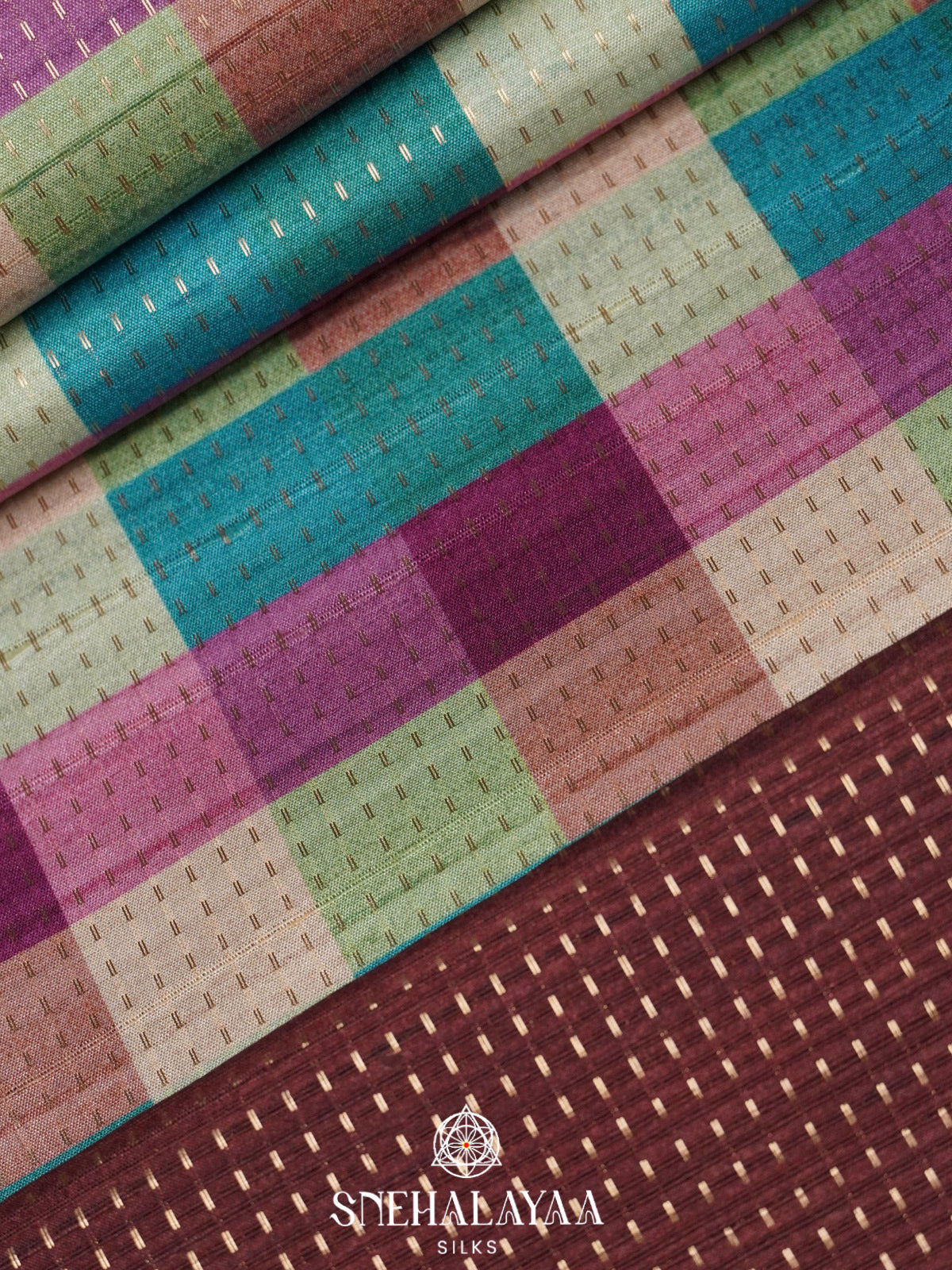 Multicolour Tussar Saree