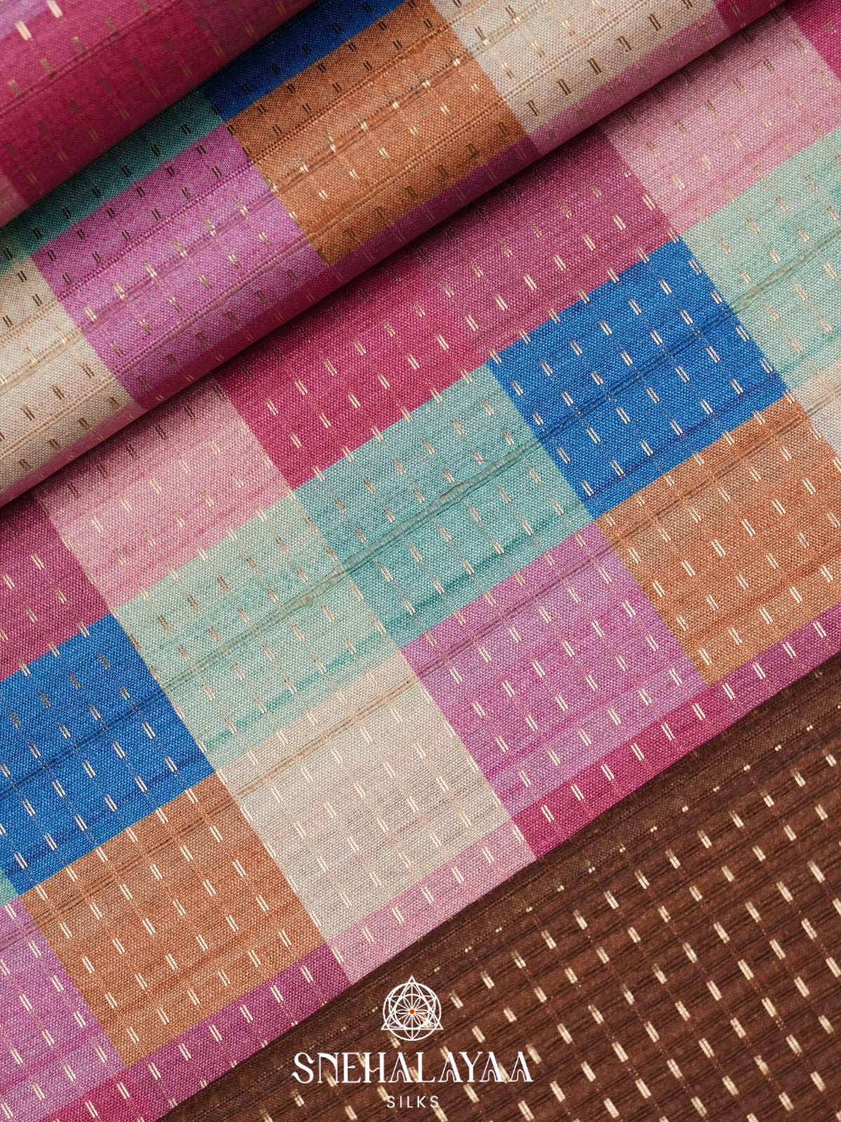 Multicolour Tussar Saree