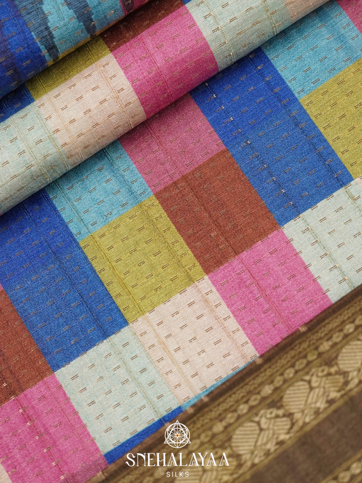Multicolour Tussar Saree