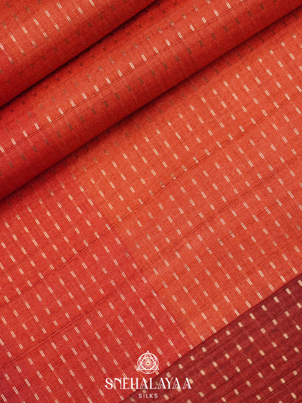 Orange Tussar Saree