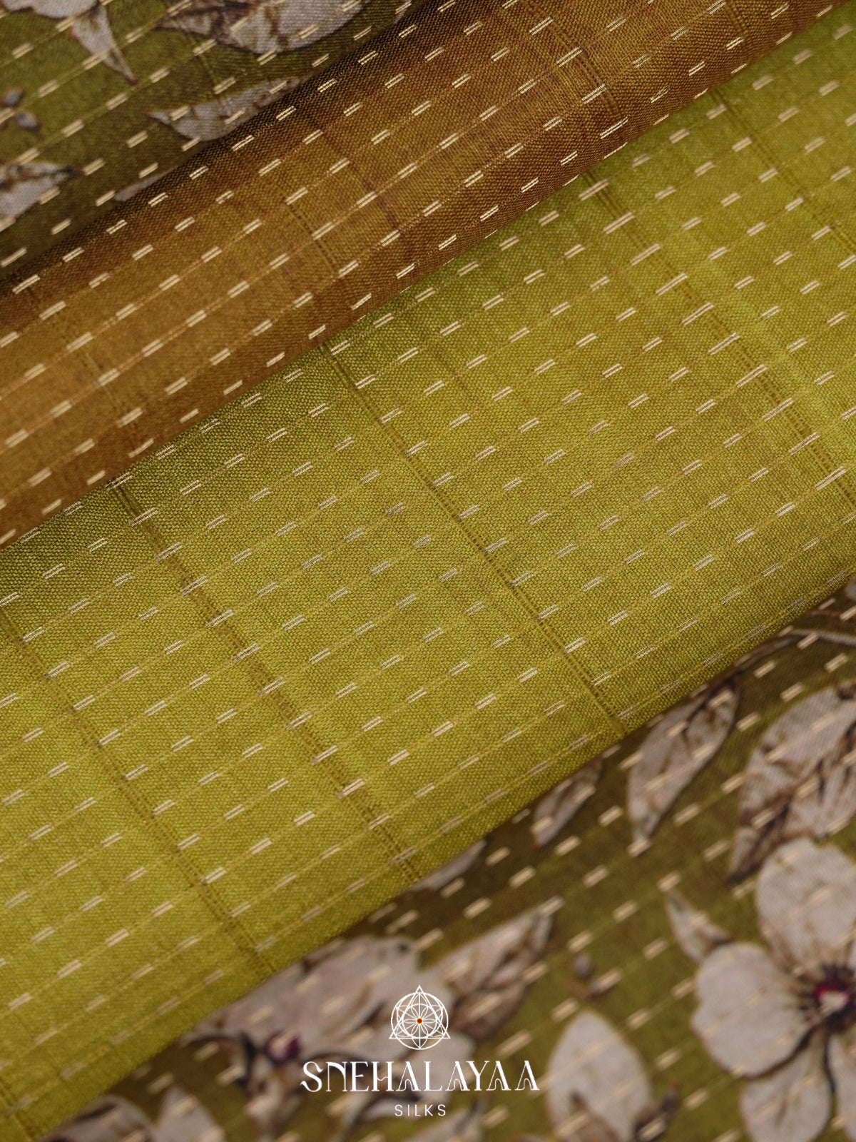 Olive Green Tussar Saree
