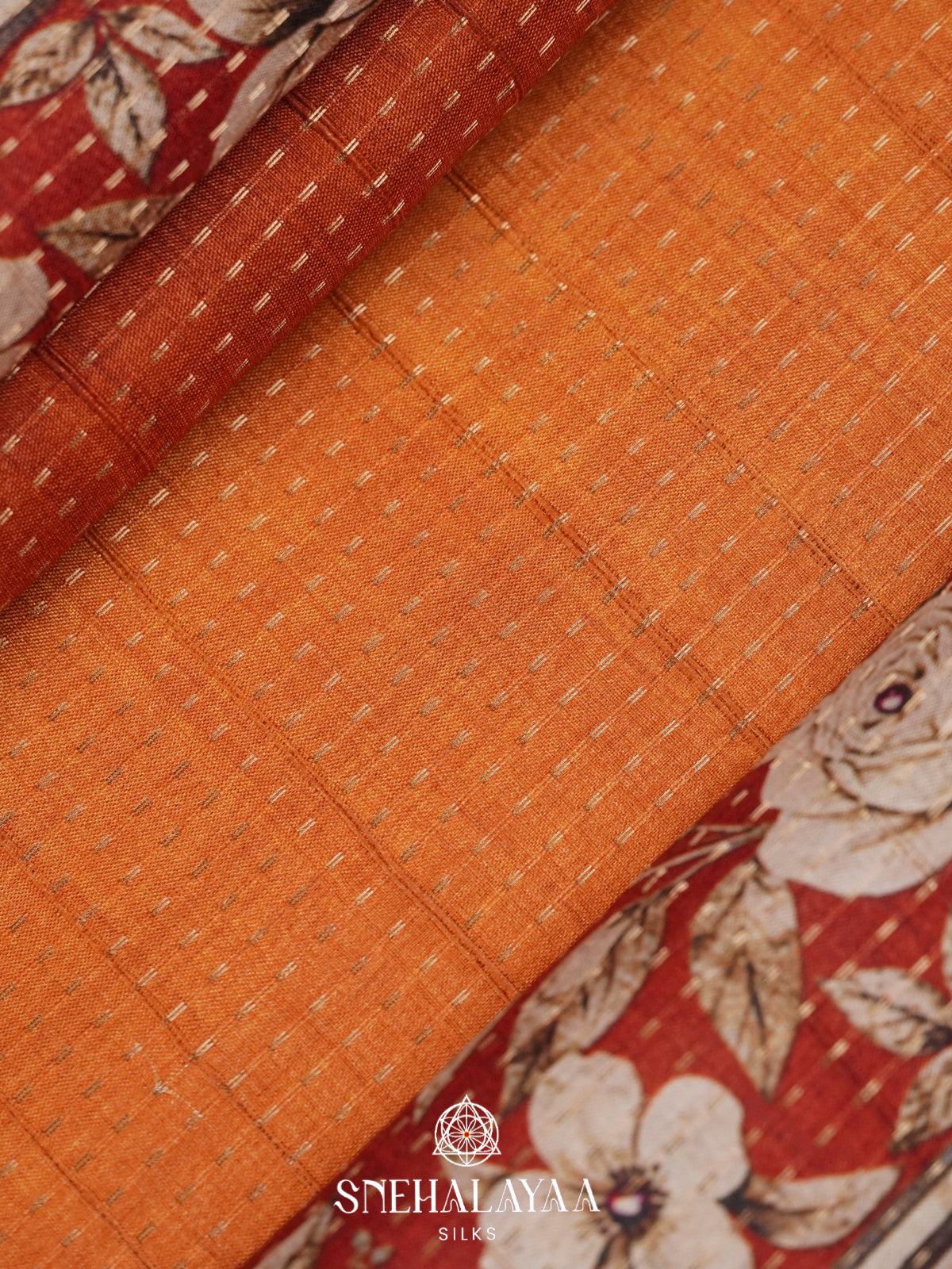 Orange Tussar Saree