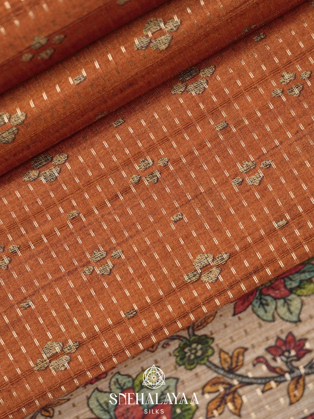 Orange Tussar Saree