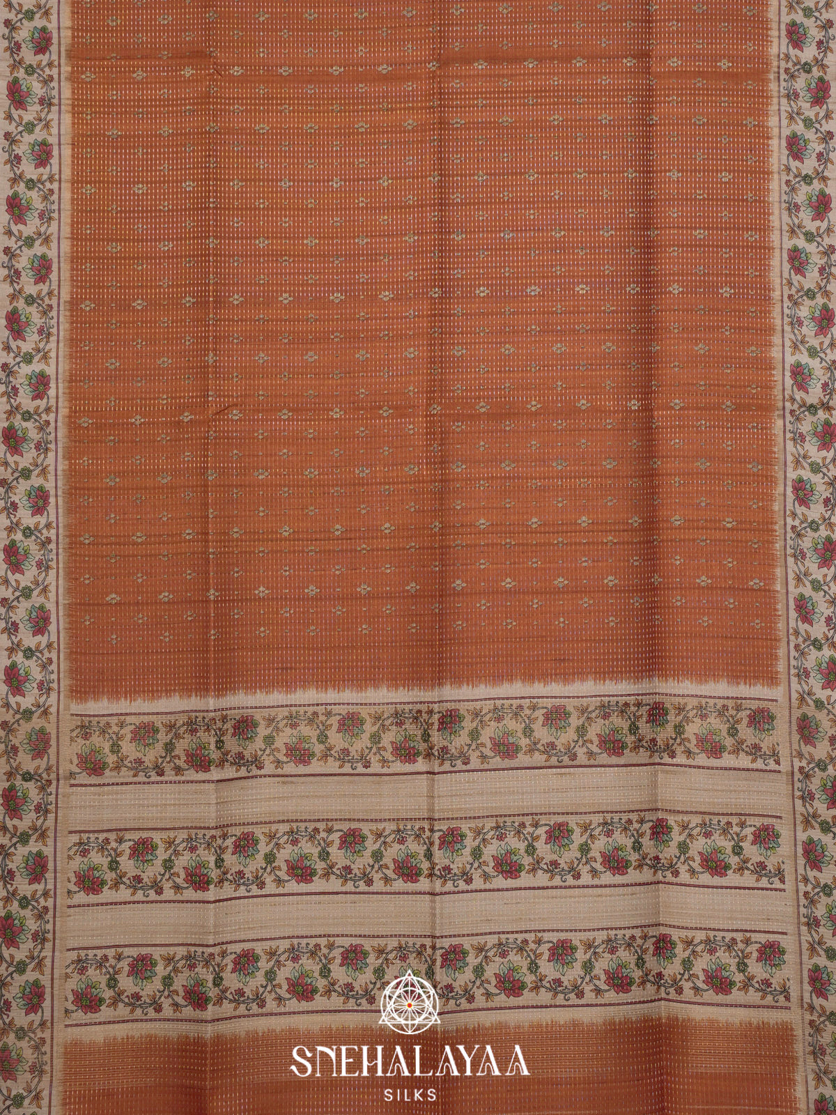 Orange Tussar Saree