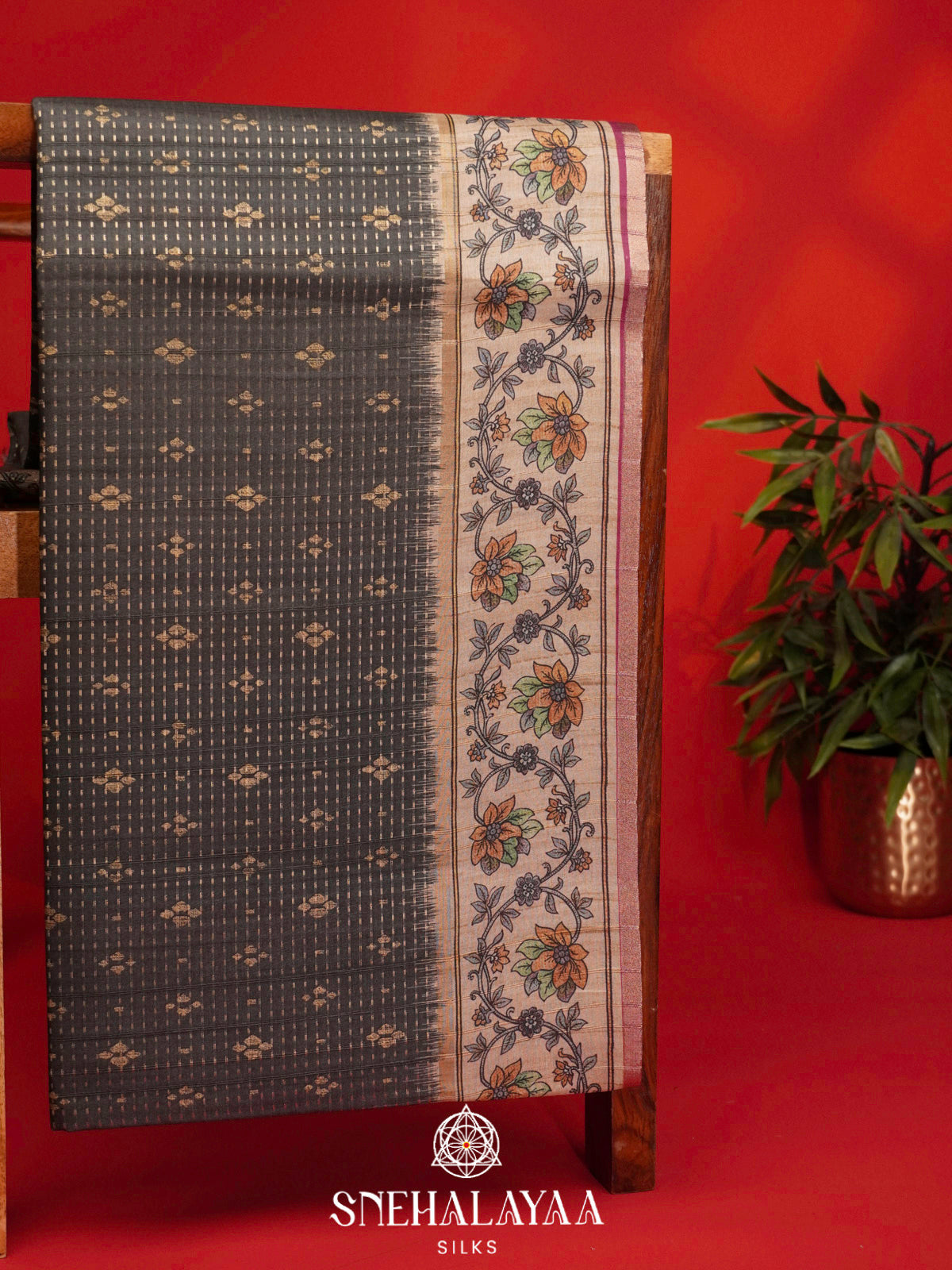 Grey Tussar Saree