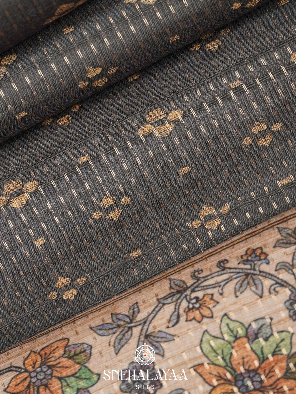 Grey Tussar Saree