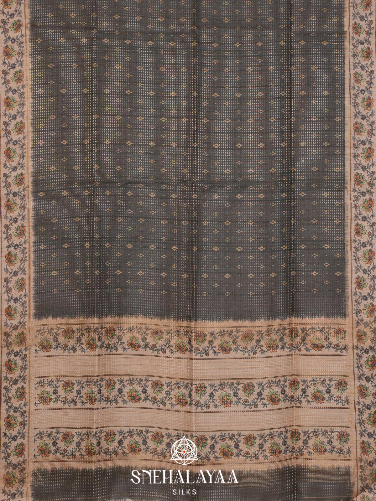 Grey Tussar Saree