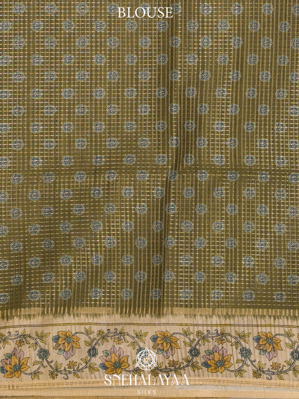 Olive Green Tussar Saree