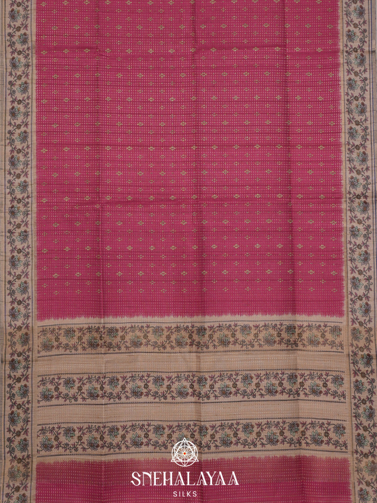 Pink Tussar Saree