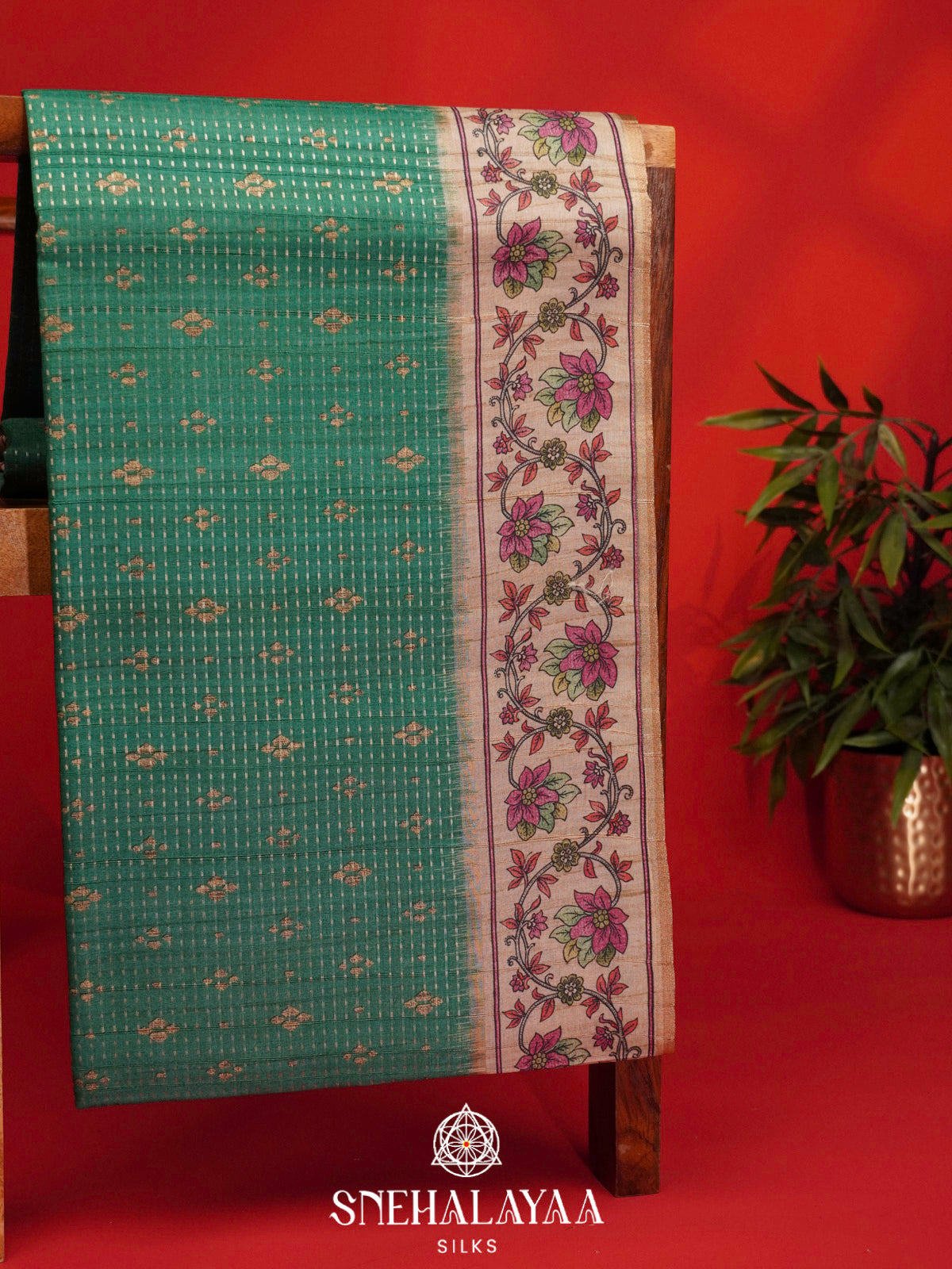Green Tussar Saree
