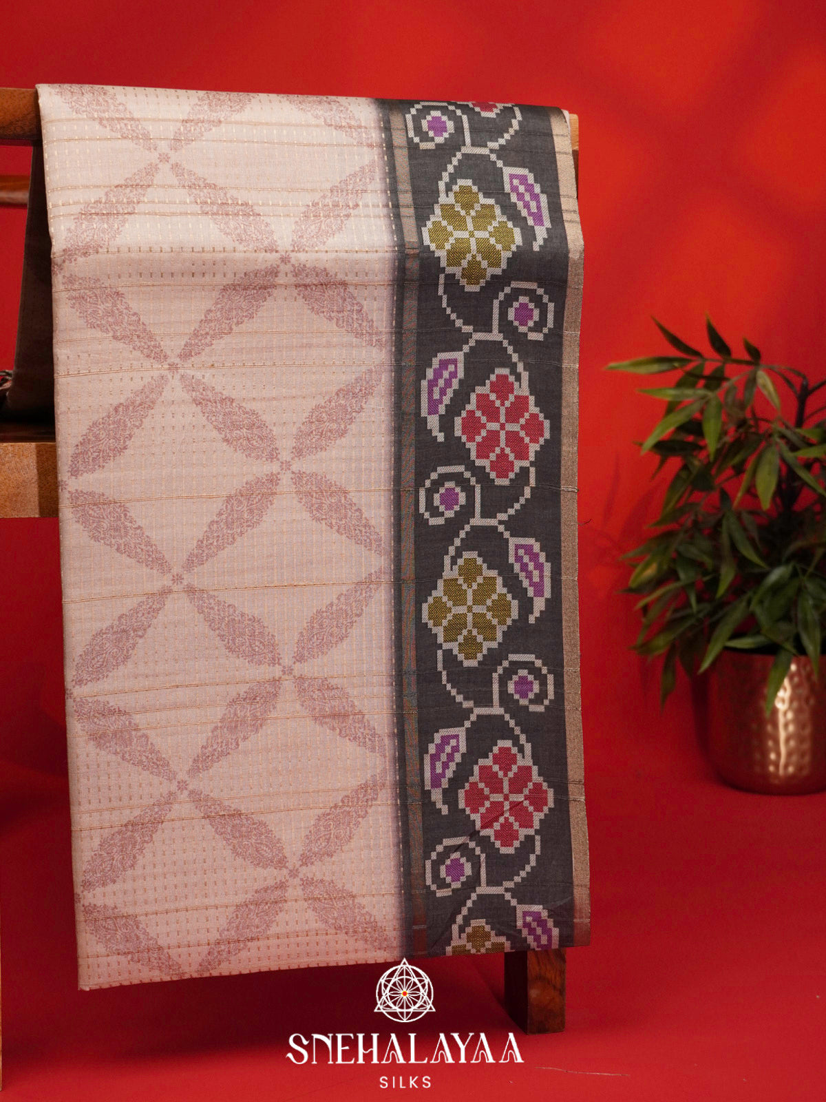 Cream Tussar Saree