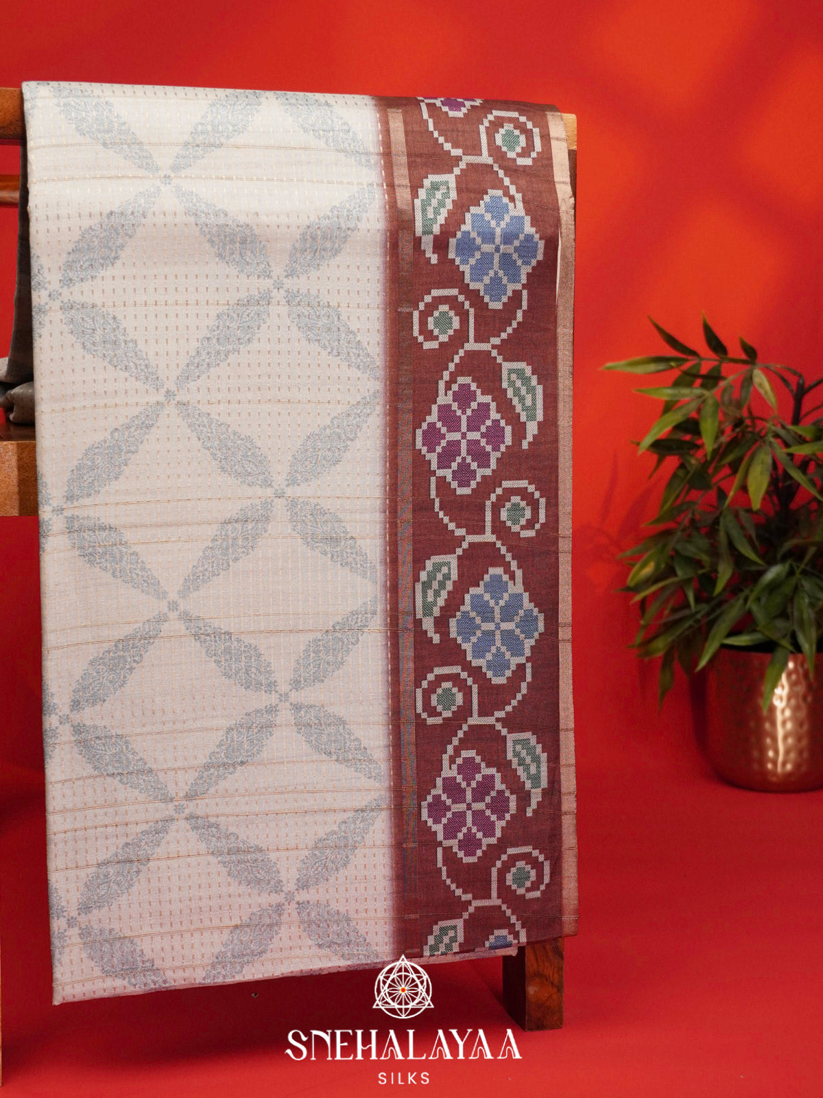 Off White Tussar Saree