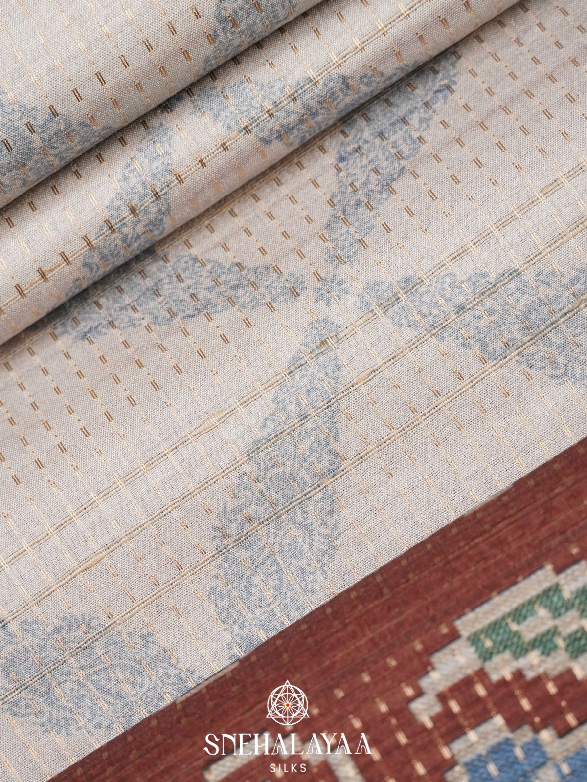 Off White Tussar Saree