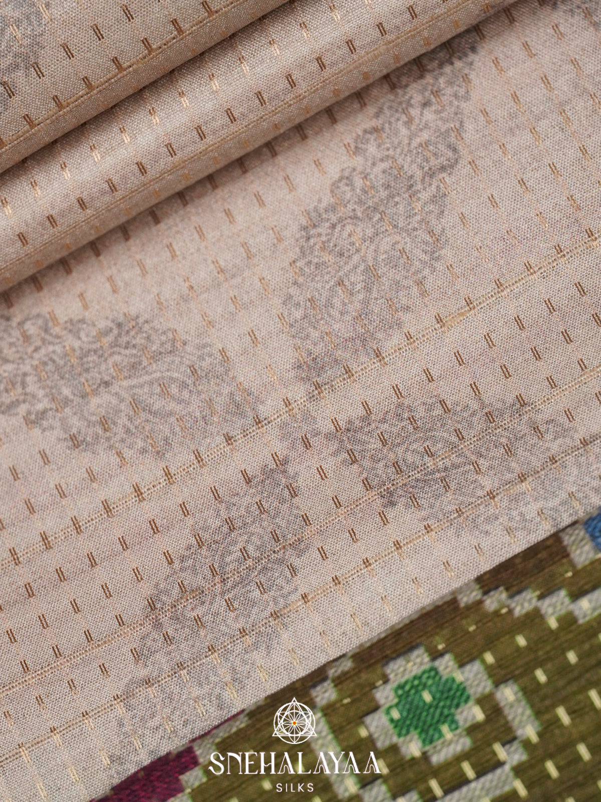 Beige Tussar Saree