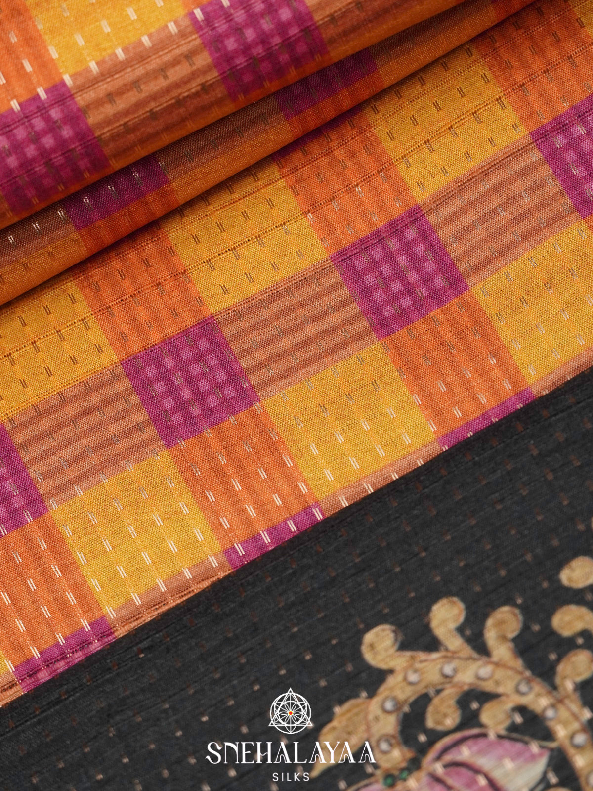 Multicolour Tussar Saree