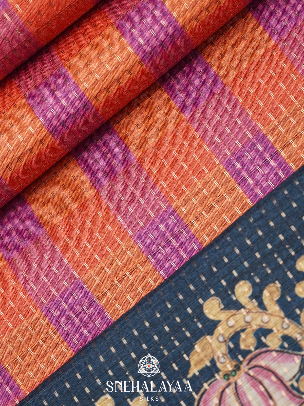 Multicolour Tussar Saree