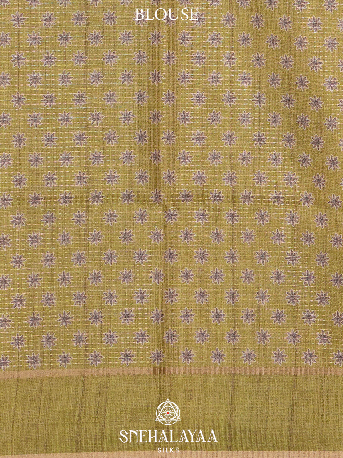 Cream with Lime Green Border Tussar Saree