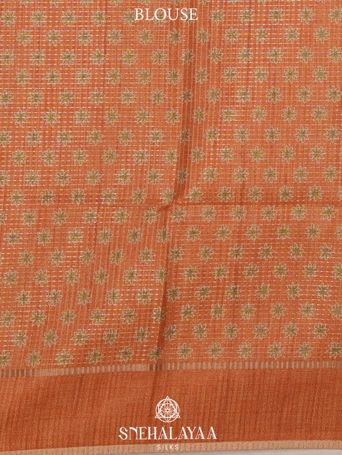 Cream With Orange Border Tussar Saree