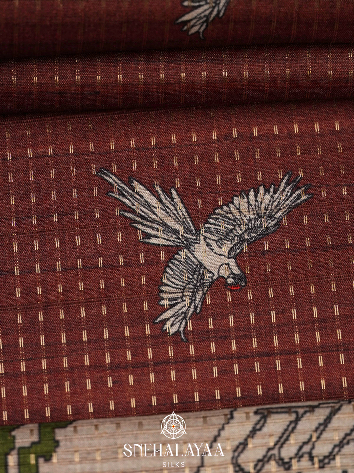 Brown Tussar Saree