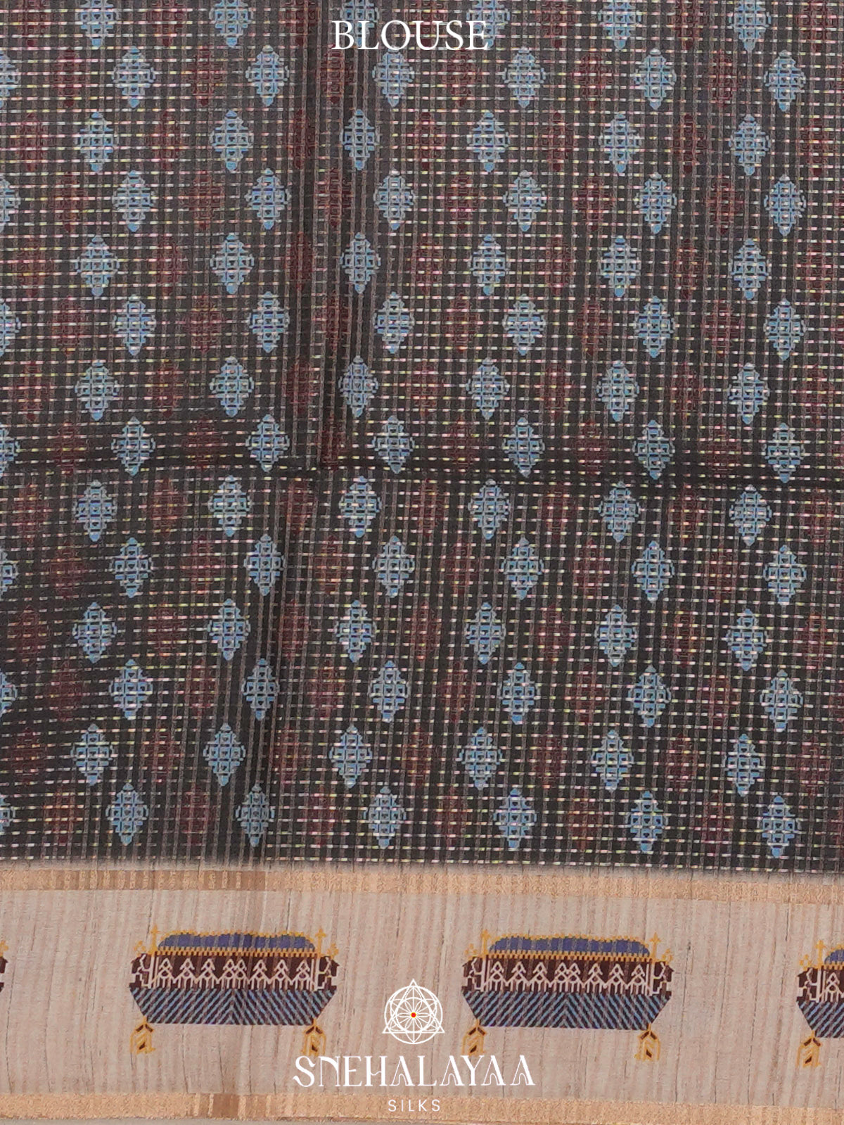 Charcol Black Tussar Saree