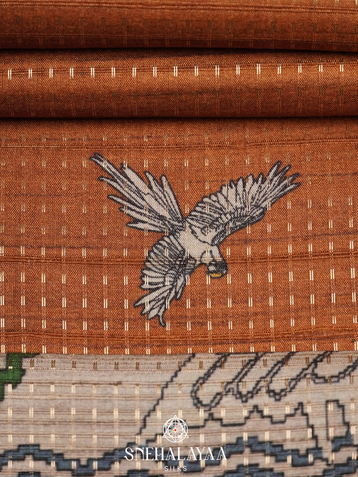 Brown Tussar Saree