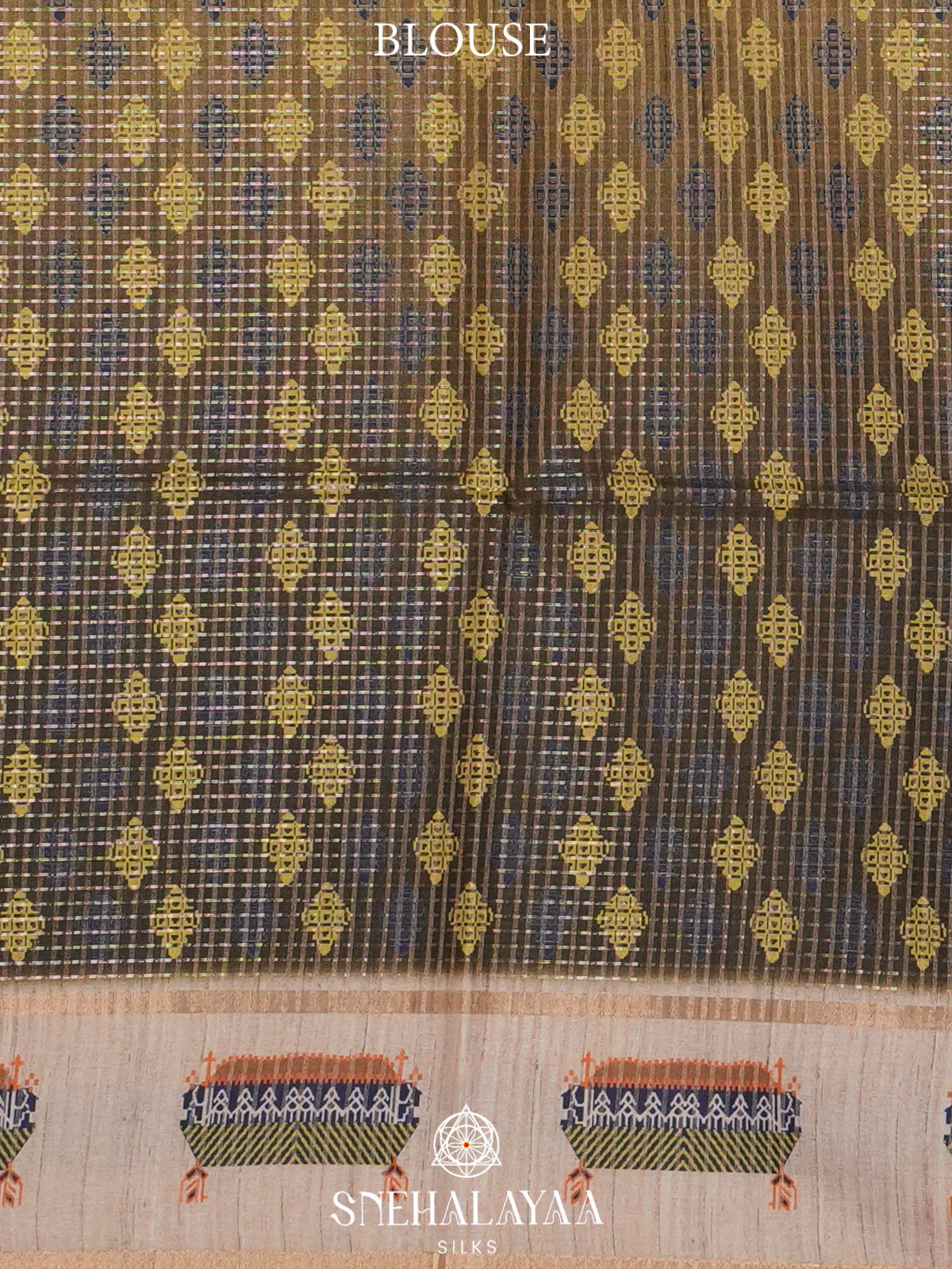 Mehandi Green Tussar Saree