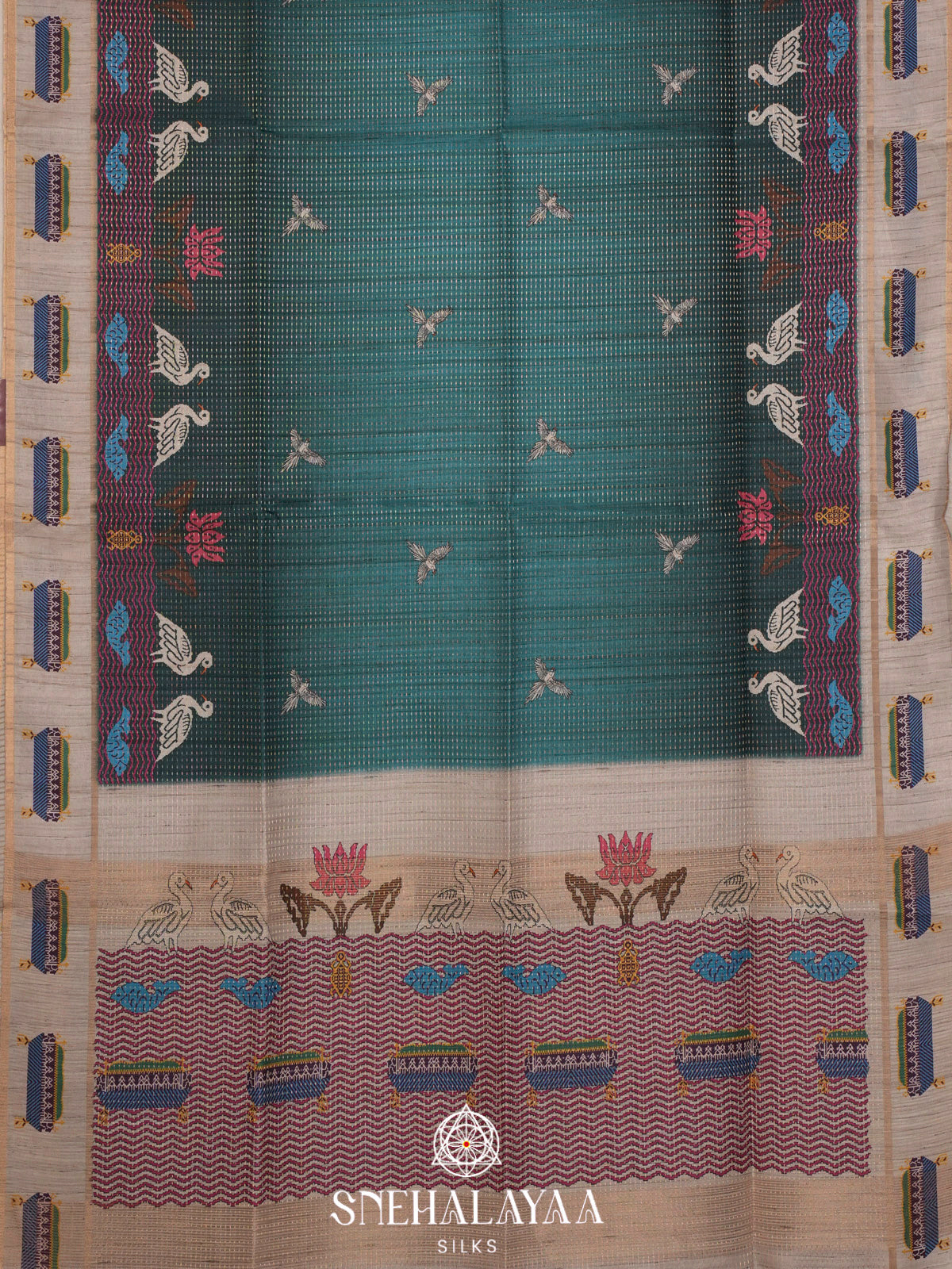 Green Tussar Saree