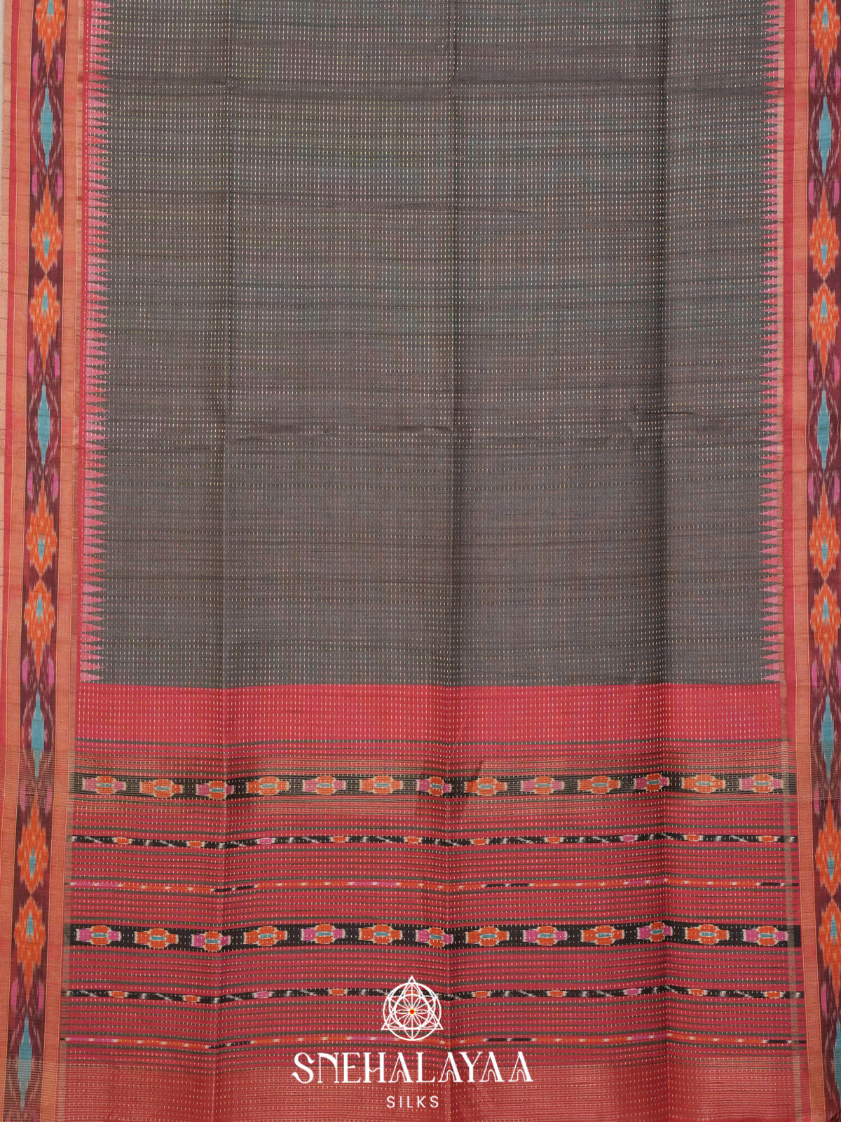 Charcol Black Tussar Saree