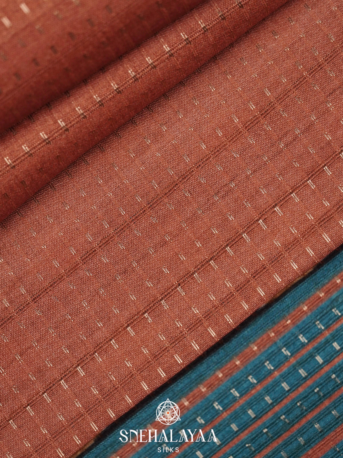 Terracotta Orange Tussar Saree