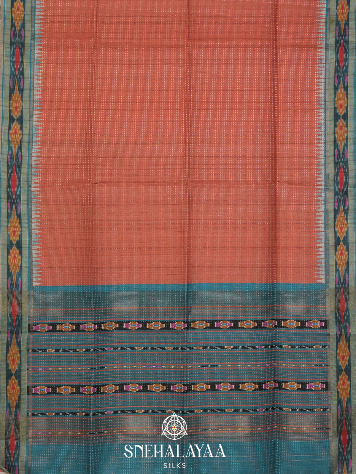 Terracotta Orange Tussar Saree