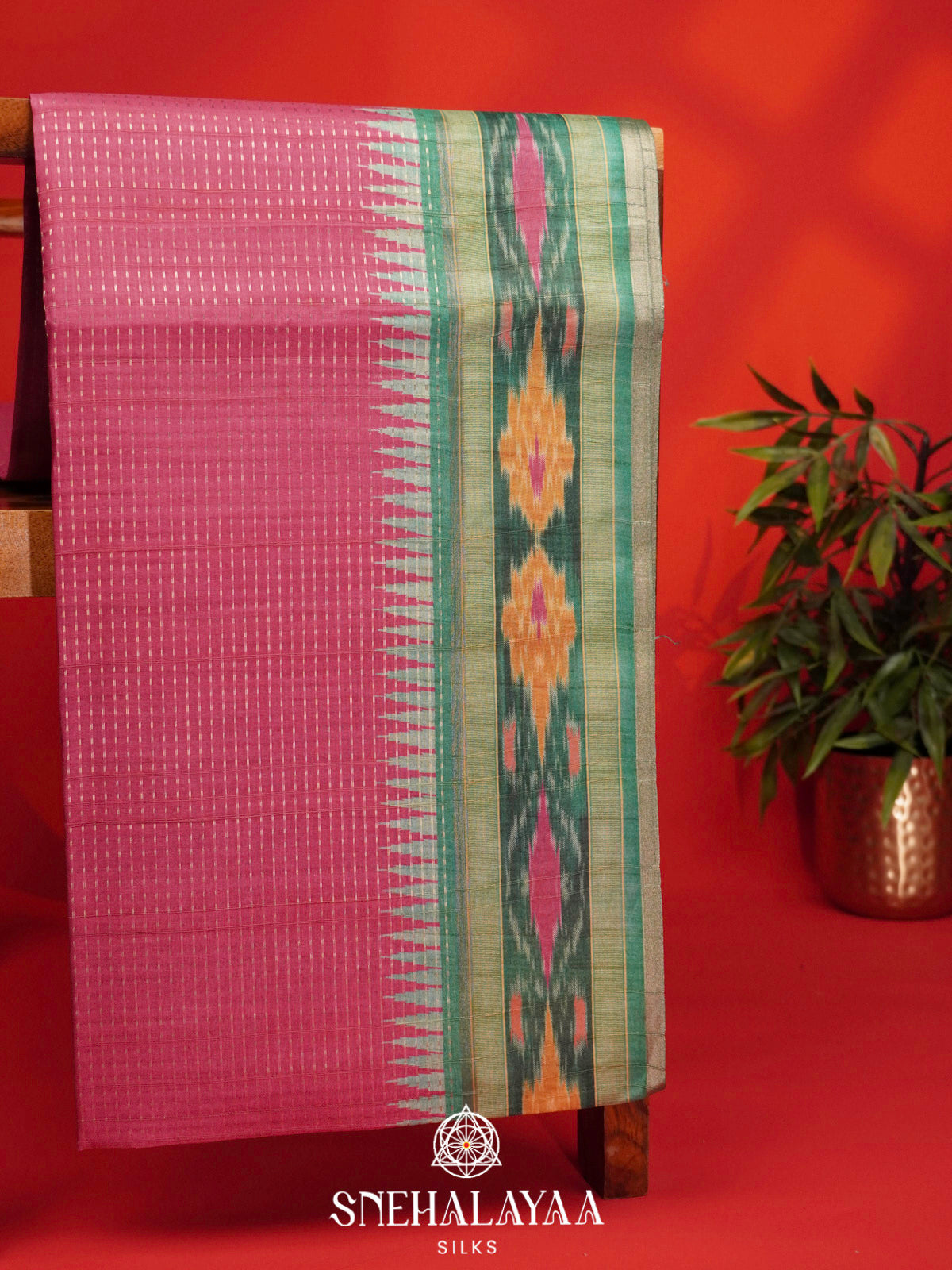 Pink Tussar Saree